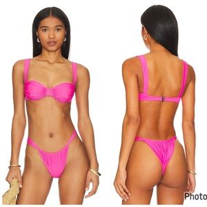 Free‎ People Revolve Belleswim Oracle Bikini Top In Candy Pink XL